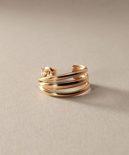 COCOSHNIK / ココシュニック ピアス・イヤリング | K10甲丸トリプルフープ ピアス | 詳細3