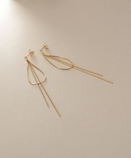 COCOSHNIK / ココシュニック ピアス・イヤリング | K10コンパクトリボンフリンジ スタッドピアス | 詳細1