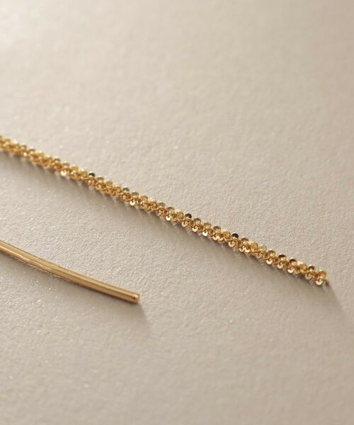 COCOSHNIK / ココシュニック ピアス・イヤリング | K10クリスクロスチェーンフリンジ ピアス | 詳細2