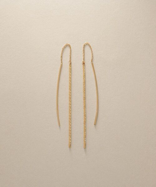 COCOSHNIK / ココシュニック ピアス・イヤリング | K10クリスクロスチェーンフリンジ ピアス | 詳細3