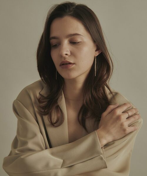 COCOSHNIK / ココシュニック ピアス・イヤリング | K10クリスクロスチェーンフリンジ ピアス | 詳細6