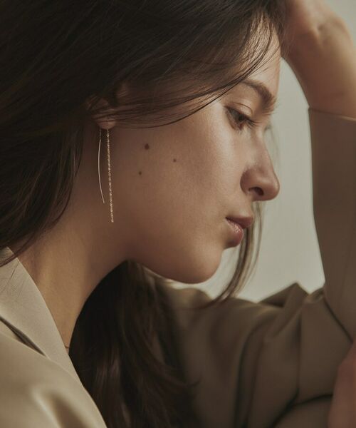 COCOSHNIK / ココシュニック ピアス・イヤリング | K10クリスクロスチェーンフリンジ ピアス | 詳細8