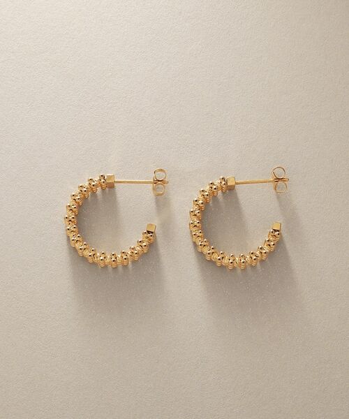 COCOSHNIK / ココシュニック ピアス・イヤリング | K18ハニーカットボールフープ スタッドピアス | 詳細3