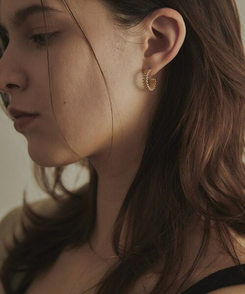 COCOSHNIK / ココシュニック ピアス・イヤリング | K18ハニーカットボールフープ スタッドピアス | 詳細8