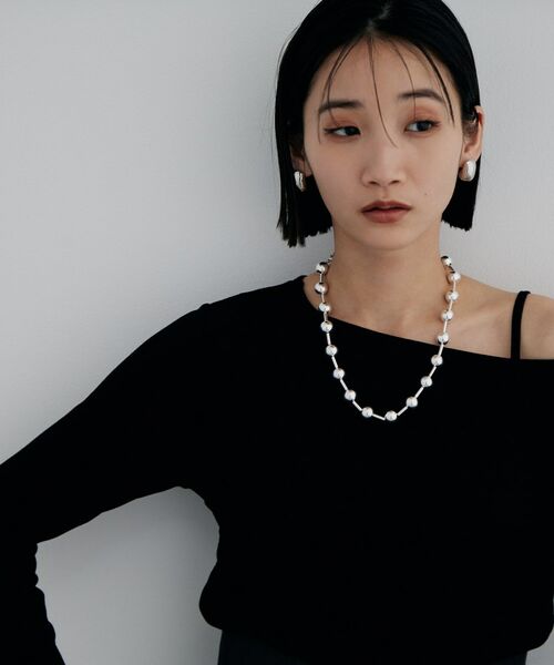 COCOSHNIK / ココシュニック ネックレス・ペンダント・チョーカー | シルバー ホロウボールコネクテッド ネックレス | 詳細9