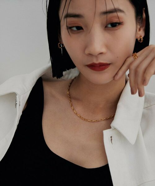 COCOSHNIK / ココシュニック ネックレス・ペンダント・チョーカー | シルバー デザインチェーン ニュアンスケーブルネックレス（38cm） GP | 詳細7