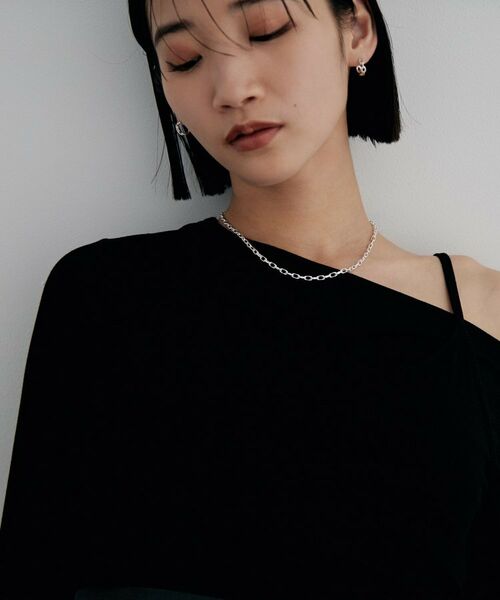 COCOSHNIK / ココシュニック ネックレス・ペンダント・チョーカー | シルバー デザインチェーン ニュアンスケーブルネックレス（38cm） | 詳細8