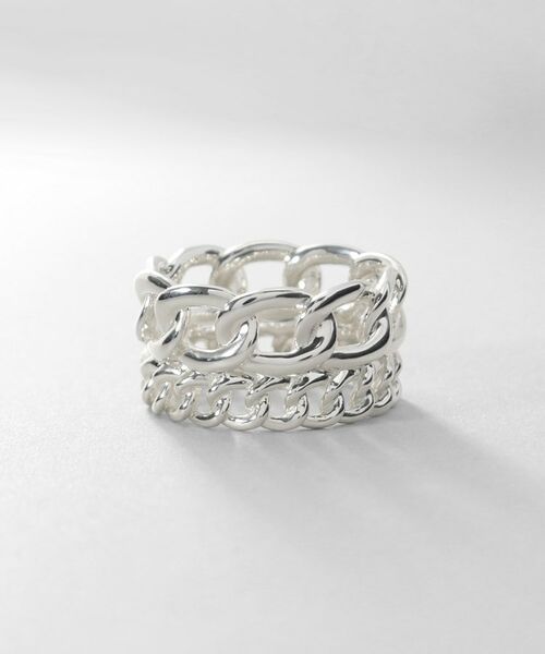 COCOSHNIK / ココシュニック リング | シルバー ダブルカーブチェーンモチーフリング | 詳細2