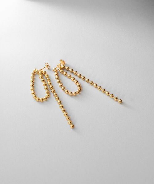 COCOSHNIK / ココシュニック ピアス・イヤリング | シルバー チェーンピアス ボールループ GP | 詳細1