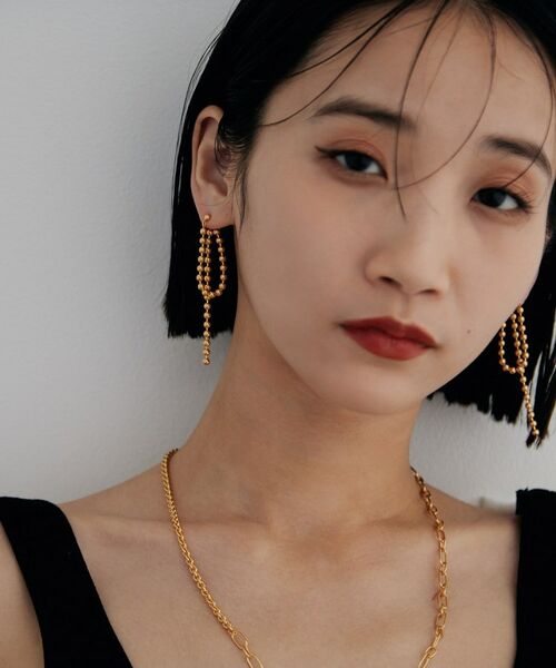 COCOSHNIK / ココシュニック ピアス・イヤリング | シルバー チェーンピアス ボールループ GP | 詳細10