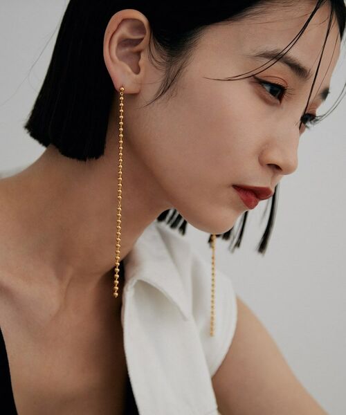 COCOSHNIK / ココシュニック ピアス・イヤリング | シルバー チェーンピアス ボールループ GP | 詳細12