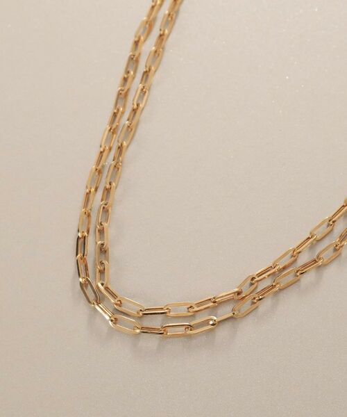 COCOSHNIK / ココシュニック ネックレス・ペンダント・チョーカー | K10中空プリムケーブルチェーン2連 ネックレス | 詳細2