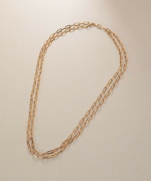 COCOSHNIK / ココシュニック ネックレス・ペンダント・チョーカー | K10中空プリムケーブルチェーン2連 ネックレス | 詳細4