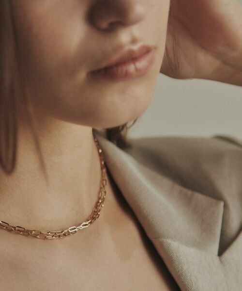 COCOSHNIK / ココシュニック ネックレス・ペンダント・チョーカー | K10中空プリムケーブルチェーン2連 ネックレス | 詳細7