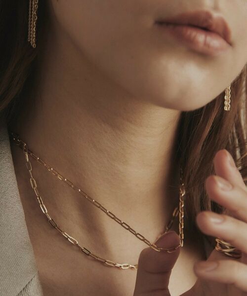 COCOSHNIK / ココシュニック ネックレス・ペンダント・チョーカー | K10中空プリムケーブルチェーン2連 ネックレス | 詳細8
