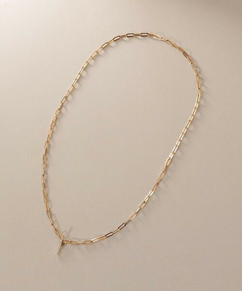 COCOSHNIK / ココシュニック ネックレス・ペンダント・チョーカー | K10ダイヤモンド 中空プリムダイヤバー ネックレス | 詳細4