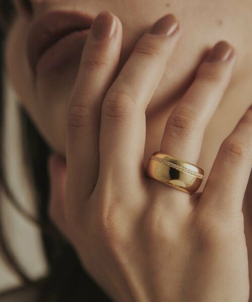 COCOSHNIK / ココシュニック リング | K18ダイヤモンド ラインダイヤワイド リング | 詳細8