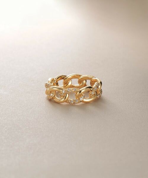 COCOSHNIK / ココシュニック リング | K18ダイヤモンド キヘイチェーンモチーフ リング | 詳細1
