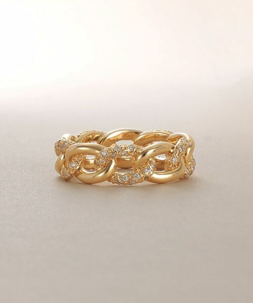 COCOSHNIK / ココシュニック リング | K18ダイヤモンド キヘイチェーンモチーフ リング | 詳細2