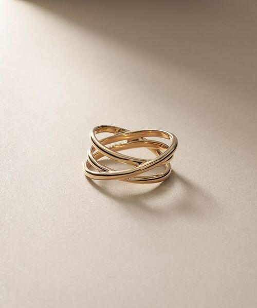 COCOSHNIK / ココシュニック リング | K10アシンメクロスライン リング | 詳細1