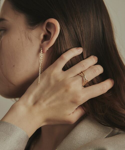 COCOSHNIK / ココシュニック リング | K10アシンメクロスライン リング | 詳細6