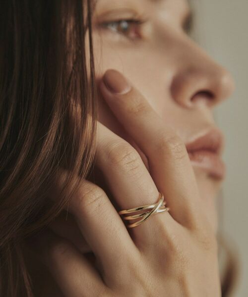 COCOSHNIK / ココシュニック リング | K10アシンメクロスライン リング | 詳細7