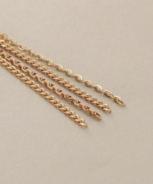 COCOSHNIK / ココシュニック ピアス・イヤリング | K10キヘイミックスチェーンフリンジ スタッズピアス | 詳細3