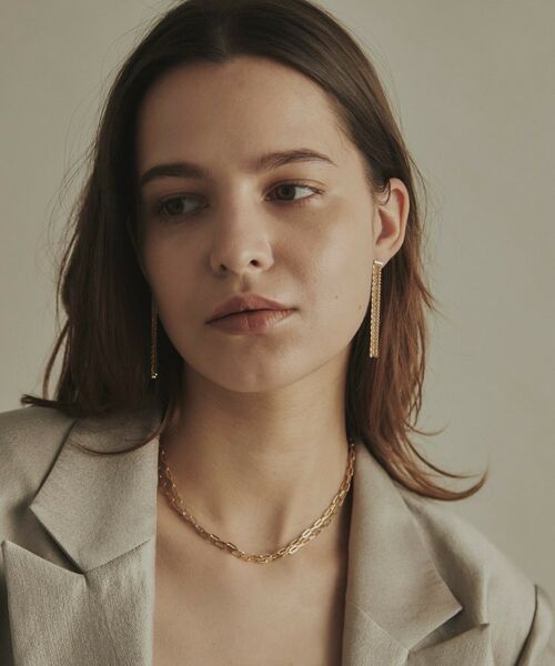 COCOSHNIK / ココシュニック ピアス・イヤリング | K10キヘイミックスチェーンフリンジ スタッズピアス | 詳細7