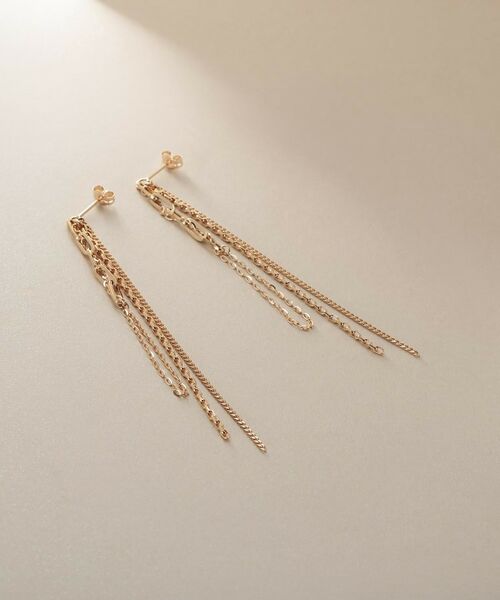 COCOSHNIK / ココシュニック ピアス・イヤリング | K10ウェーブインフリンジ スタッズピアス | 詳細1