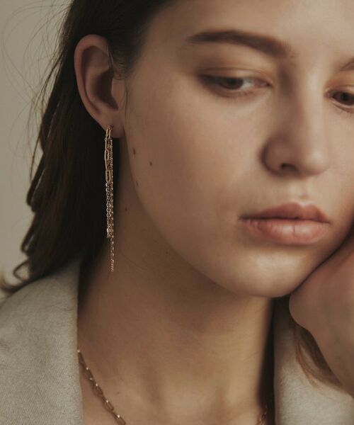 COCOSHNIK / ココシュニック ピアス・イヤリング | K10ウェーブインフリンジ スタッズピアス | 詳細8