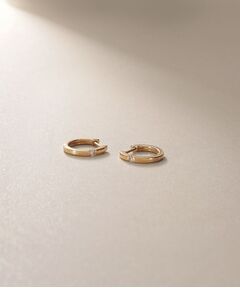 COCOSHNIK / ココシュニック ピアス・イヤリング | K10ダイヤモンド 平打ち 中折れピアス