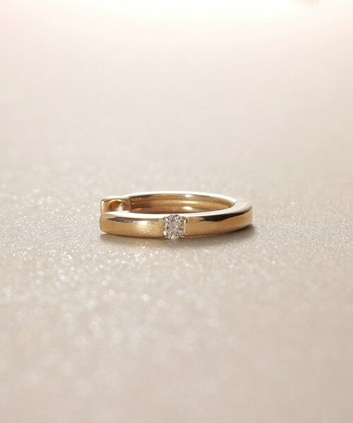 COCOSHNIK / ココシュニック ピアス・イヤリング | K10ダイヤモンド 平打ち 中折れピアス | 詳細2