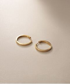 COCOSHNIK / ココシュニック ピアス・イヤリング | K10平打ちフープ ワンタッチピアス