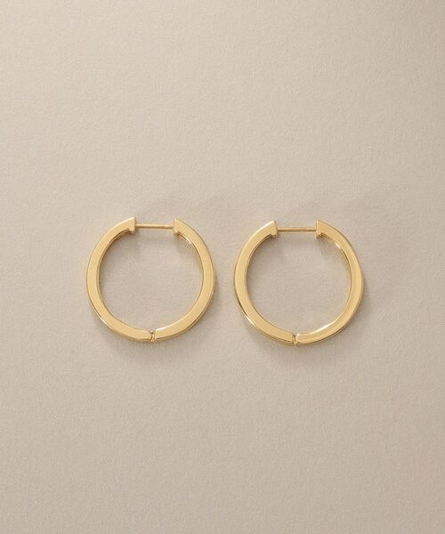 COCOSHNIK / ココシュニック ピアス・イヤリング | K10平打ちフープ ワンタッチピアス | 詳細3