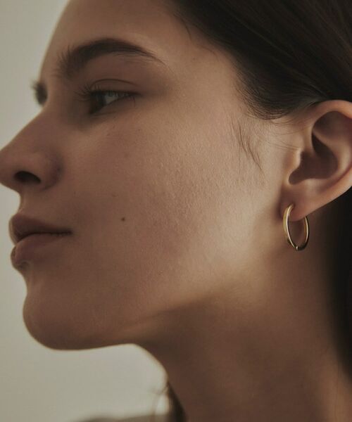 COCOSHNIK / ココシュニック ピアス・イヤリング | K10平打ちフープ ワンタッチピアス | 詳細8