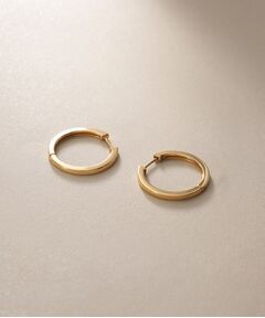 COCOSHNIK / ココシュニック ピアス・イヤリング | K18平打ちフープ ワンタッチピアス