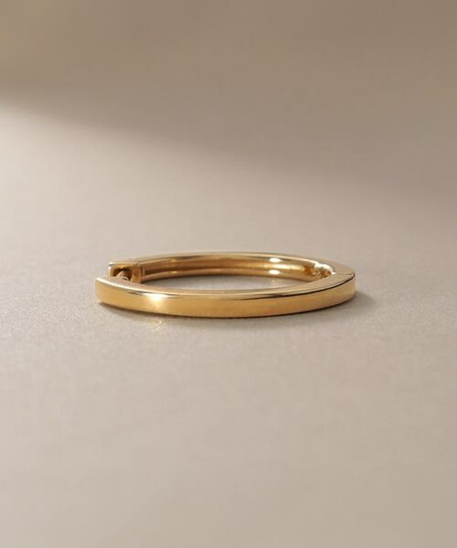 COCOSHNIK / ココシュニック ピアス・イヤリング | K18平打ちフープ ワンタッチピアス | 詳細2