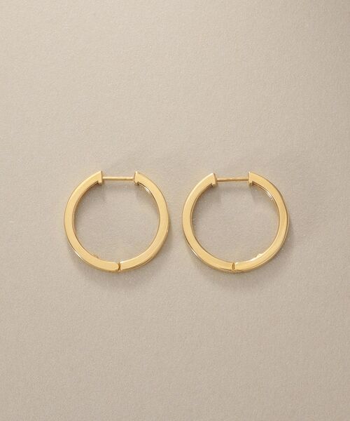 COCOSHNIK / ココシュニック ピアス・イヤリング | K18平打ちフープ ワンタッチピアス | 詳細3