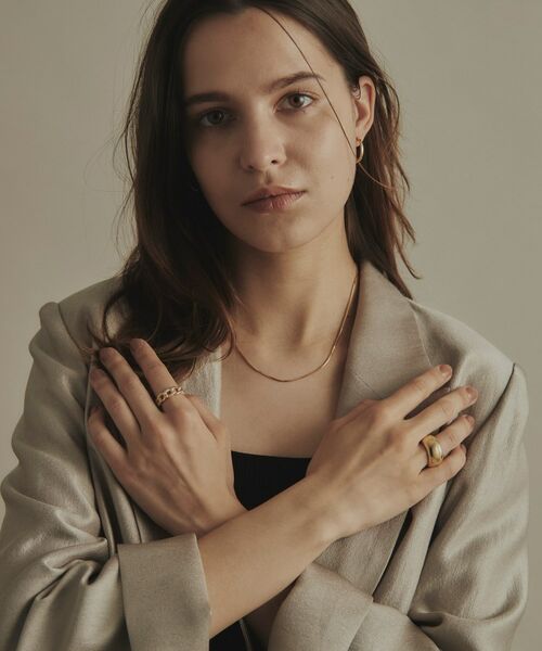 COCOSHNIK / ココシュニック ピアス・イヤリング | K18平打ちフープ ワンタッチピアス | 詳細6