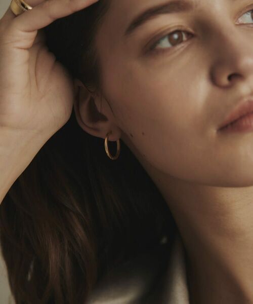 COCOSHNIK / ココシュニック ピアス・イヤリング | K18平打ちフープ ワンタッチピアス | 詳細7