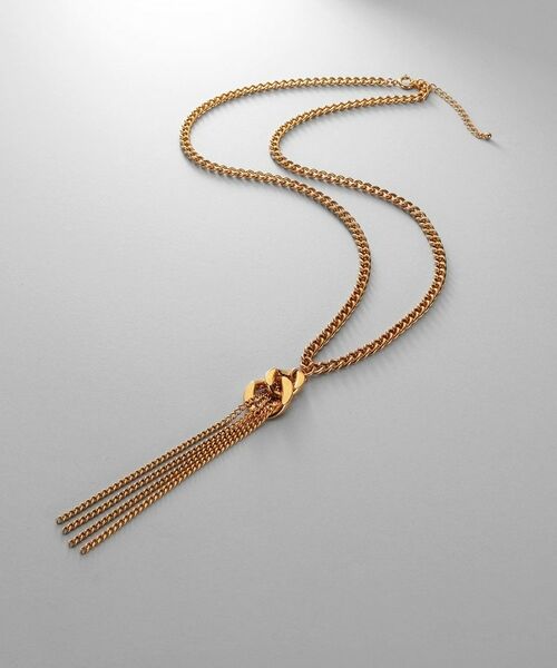 COCOSHNIK / ココシュニック ネックレス・ペンダント・チョーカー | シルバー カーブチェーンモチーフフリンジネックレス GP | 詳細1