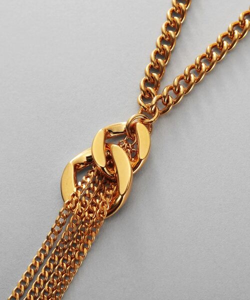 COCOSHNIK / ココシュニック ネックレス・ペンダント・チョーカー | シルバー カーブチェーンモチーフフリンジネックレス GP | 詳細4