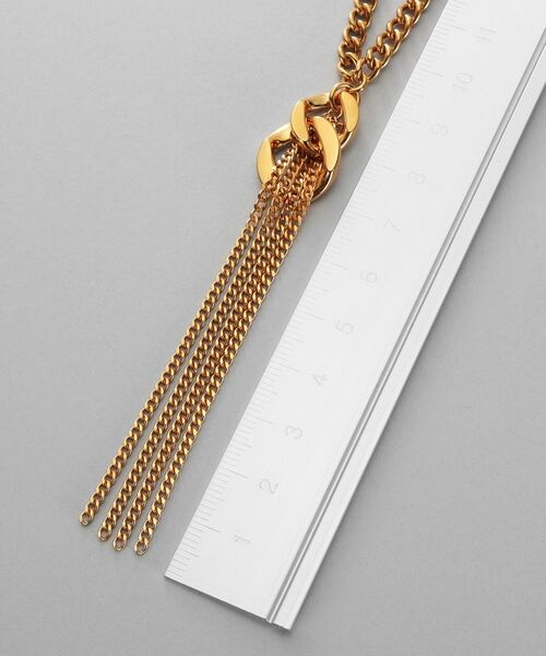 COCOSHNIK / ココシュニック ネックレス・ペンダント・チョーカー | シルバー カーブチェーンモチーフフリンジネックレス GP | 詳細6