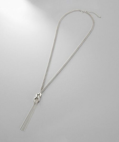 COCOSHNIK / ココシュニック ネックレス・ペンダント・チョーカー | シルバー カーブチェーンモチーフフリンジネックレス | 詳細5