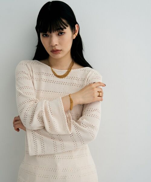 COCOSHNIK / ココシュニック ネックレス・ペンダント・チョーカー | シルバー カーブチェーンアシンメトリードレープネックレス GP | 詳細6