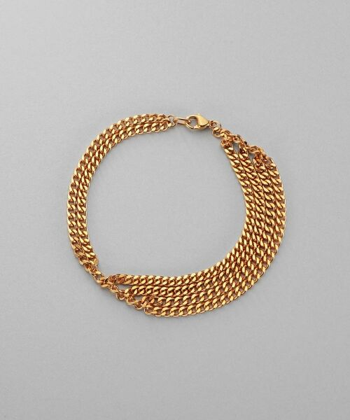 COCOSHNIK / ココシュニック ブレスレット・バングル | シルバー カーブチェーンアシンメトリードレープブレスレット GP | 詳細4