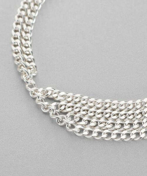 COCOSHNIK / ココシュニック ブレスレット・バングル | シルバー カーブチェーンアシンメトリードレープブレスレット | 詳細3