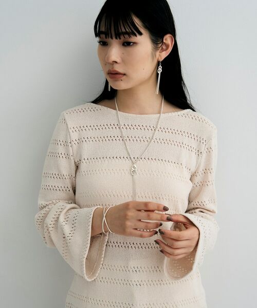 COCOSHNIK / ココシュニック ピアス・イヤリング | シルバー カーブチェーンモチーフフリンジピアス | 詳細6