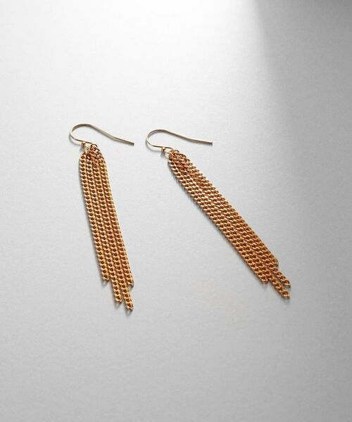 ココシュニック　ロングフリンジ ピアス K10長アズキフリンジ フックピアス（ピアス） | COCOSHNIK