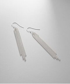 COCOSHNIK / ココシュニック ピアス・イヤリング | シルバー カーブチェーンフリンジピアス